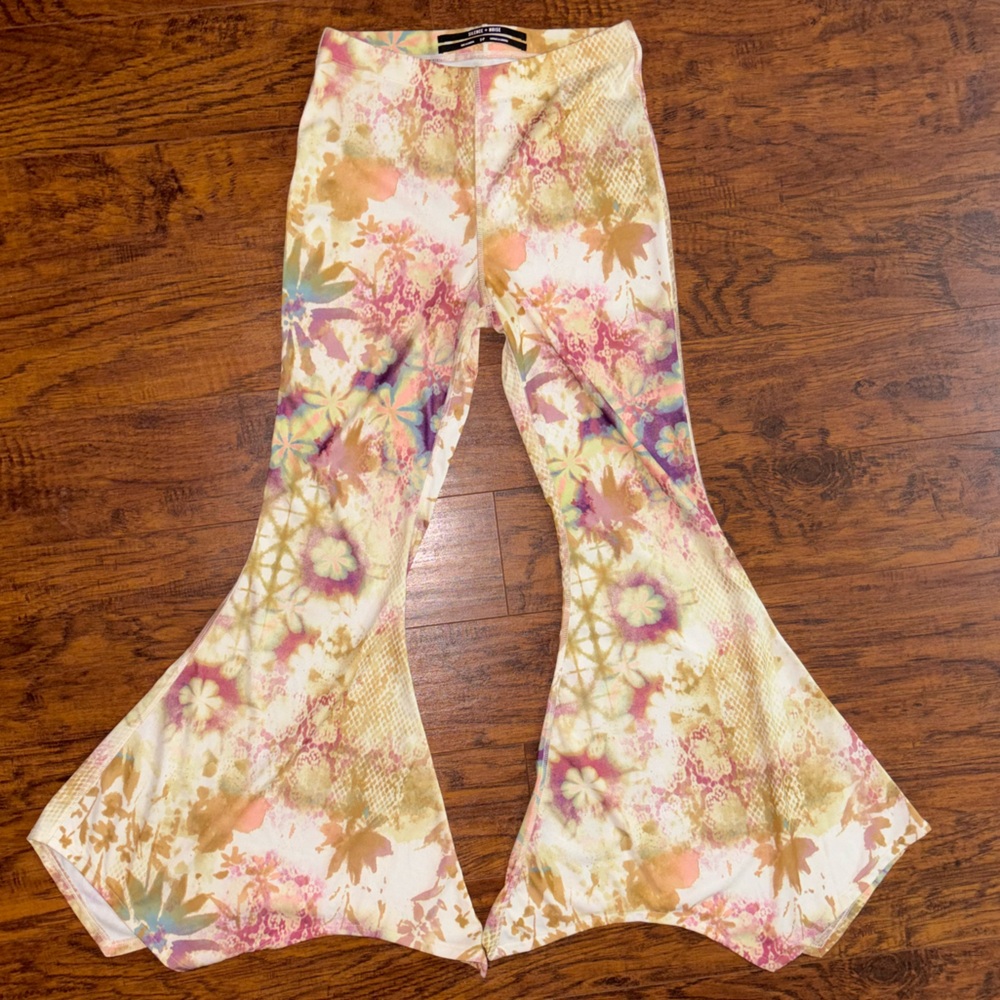 Urban Outfitters Silence + Noise Flare Pants Tie-Dye Patterned Bell Bottoms